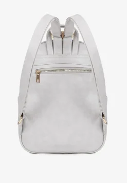 Szary Plecak z Ozdobną Aplikacją i Suwakiem Milaretta