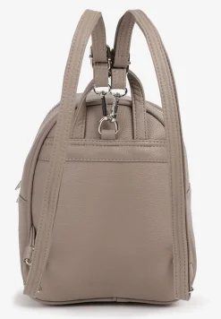 Szary Plecak z Pikowanymi Przeszyciami i Dodatkową Kieszenią z Regulowanymi Szelkami Ravindraea