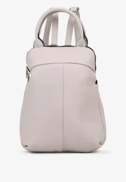 Szary Plecak z Rączką i Regulowanymi Ramiączkami Zapinany na Suwak Floemina