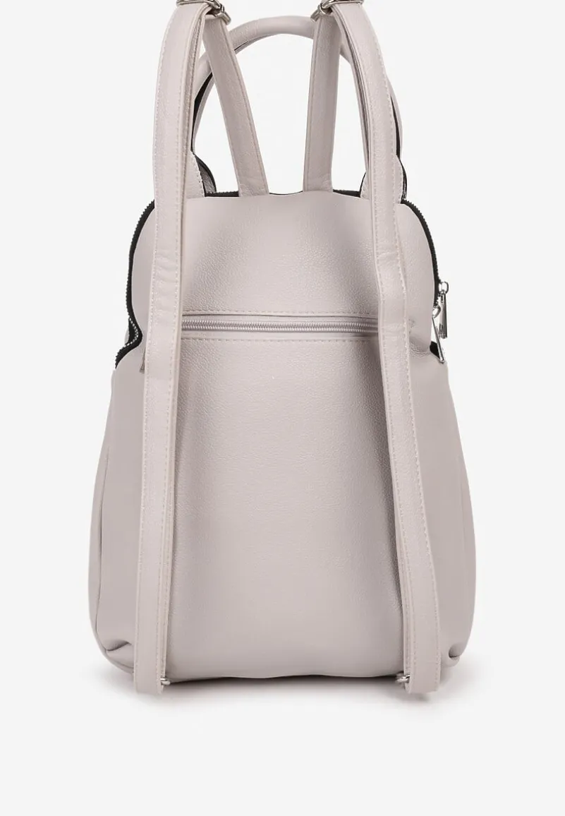 Szary Plecak z Rączką i Regulowanymi Ramiączkami Zapinany na Suwak Floemina