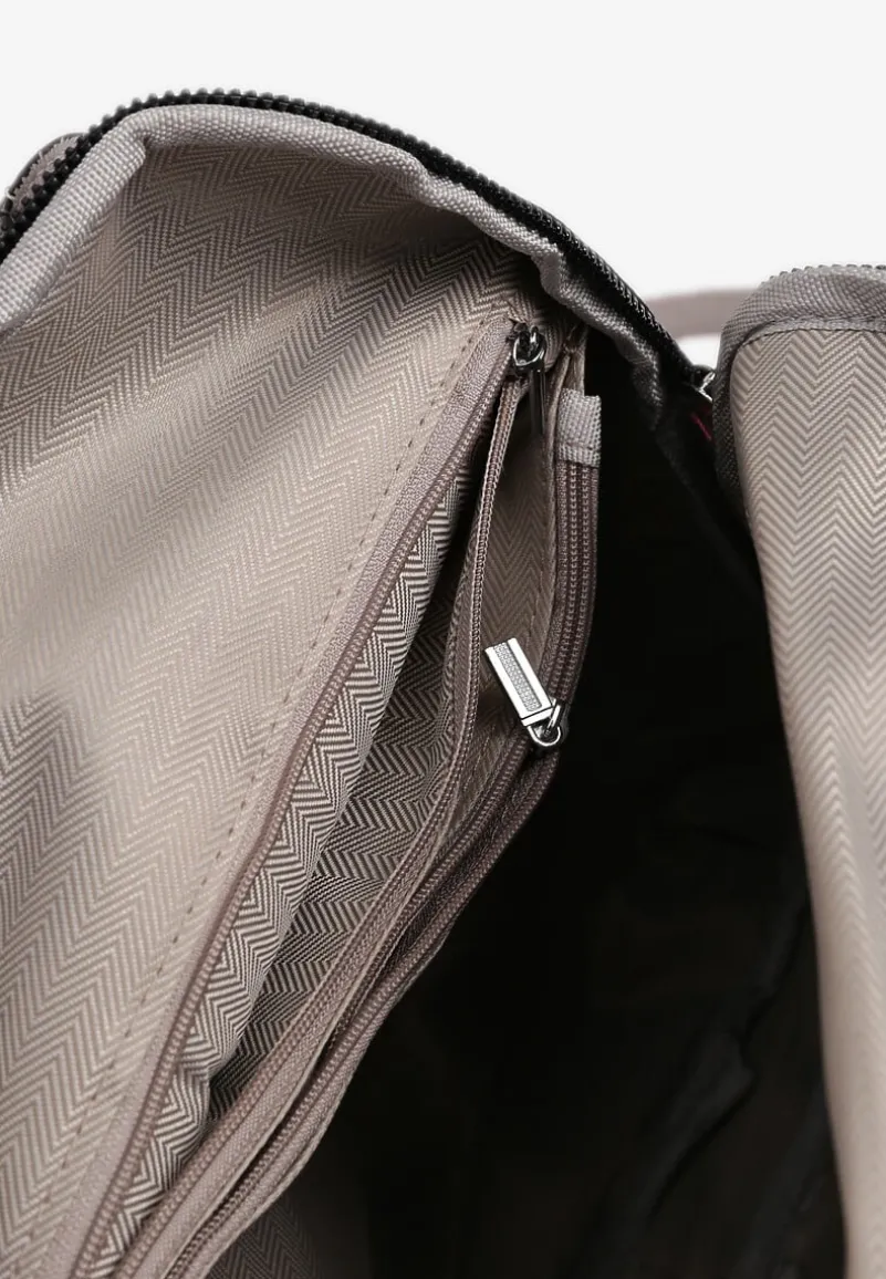 Szary Plecak z Rączką i Regulowanymi Ramiączkami Zapinany na Suwak Floemina