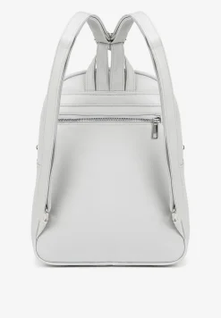 Szary Trapezowy Plecak z Suwakiem z Frędzlami Idassea