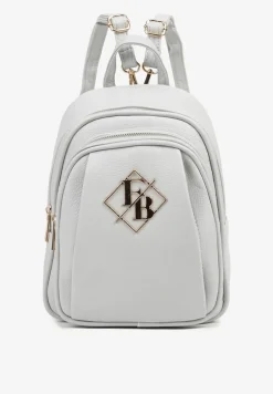 Szary Trapezowy Plecak Zdobiony Elegancką Aplikacją Nanilia