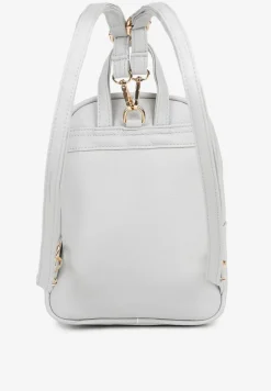 Szary Trapezowy Plecak Zdobiony Elegancką Aplikacją Nanilia