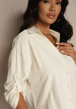 Żółta Koszula z Bawełny w Delikatne Paseczki Lisallia