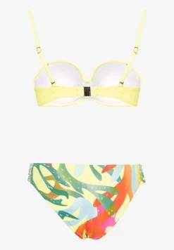 Żółte Bikini Marszczony Biustonosz i Majtki Typu Figi Salenthia