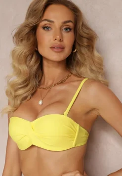 Żółte Bikini z Wiązaniem na Plecach i Efektem Push Up Denari