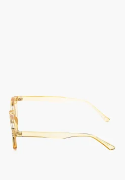 Żółte Casualowe Okulary Przeciwsłoneczne z Filtrem UV Cleata