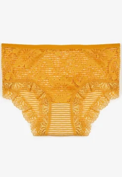 Żółte Koronkowe Majtki Figi z Bawełny Kathrin