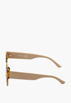 Żółte Okulary Przeciwsłoneczne Okrągle z Grubymi Oprawkami Totta