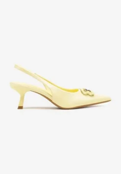 Żółte Sandały na Kaczuszce z Odsłoniętą Piętą Tirreina