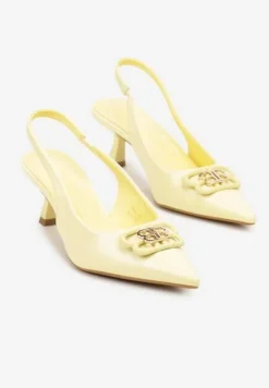 Żółte Sandały na Kaczuszce z Odsłoniętą Piętą Tirreina