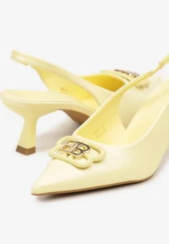 Żółte Sandały na Kaczuszce z Odsłoniętą Piętą Tirreina