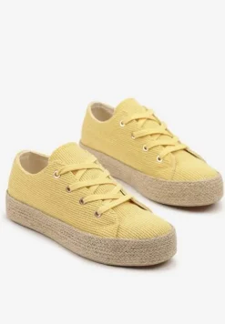 Żółte Trampki Ozdobione Plecionką Filatera