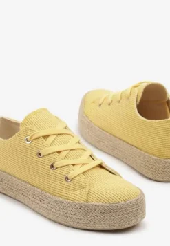 Żółte Trampki Ozdobione Plecionką Filatera
