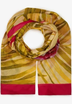 Żółty Bawełniany Szalik w Print Jellala