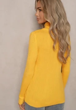 Żółty Klasyczny Golf Prążkowany Solrelia