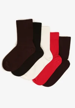 Wielokolorowe Skarpety z Wiskozą w Prążki 5-Pack Loberia