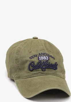 Zielona Czapka z Daszkiem z Bawełny z Napisem Voviera