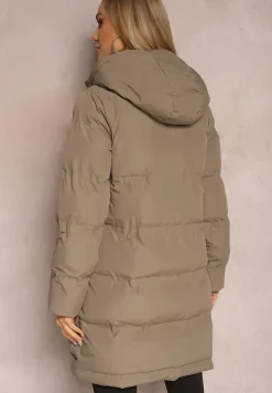 Zielona Kurtka przed Kolano z Klasycznym Pikowaniem Amusana