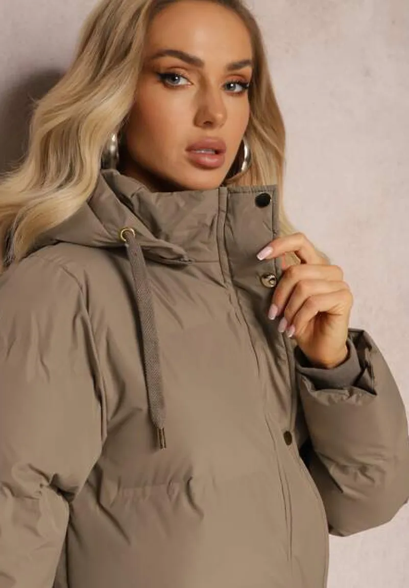 Zielona Kurtka przed Kolano z Klasycznym Pikowaniem Amusana