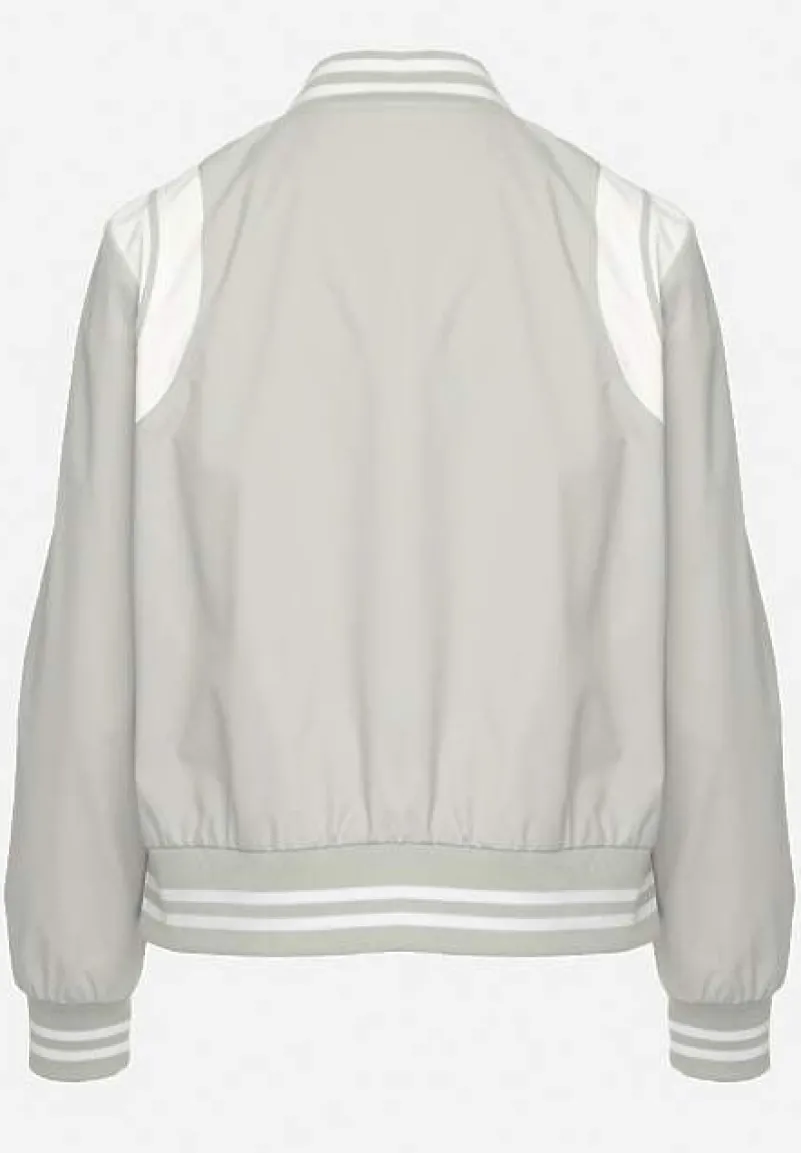 Zielona Kurtka w Stylu Bomberki Ozdobiona Paskami Nevilina