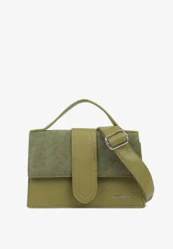 Zielona Mała Torebka Listonoszka z Klapą Savirielle