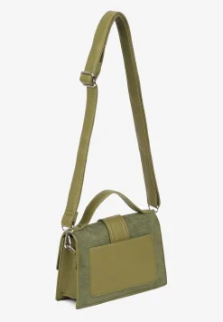 Zielona Mała Torebka Listonoszka z Klapą Savirielle