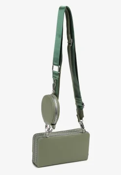 Zielona Mała Torebka z Dwiema Komorami i Dodatkowymi Odpinanymi Paskami Sialitha