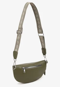 Zielona Nerka z Materiałowym Paskiem w Mozaikowe Wzorki Delavinea