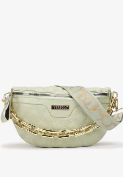 Zielona Pikowana Nerka z Łańcuchem Cotha