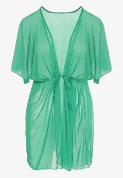 Zielona Siateczkowa Narzutka Plażowa z Wiązaniem Sadeoliae