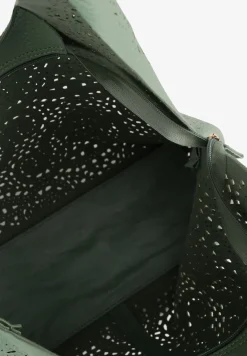 Zielona Torebka Hobo Zdobiona Ażurową Perforacją z Dodatkową Saszetką Frolana