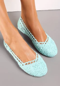 Zielone Balerinki Koronkowe Sham