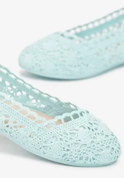 Zielone Balerinki Koronkowe Sham