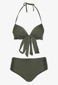 Zielone Bikini Wiązany Biustonosz i Majtki Typu Figi Fevarelia