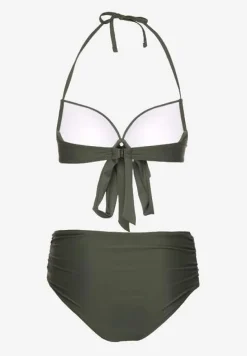 Zielone Bikini Wiązany Biustonosz i Majtki Typu Figi Fevarelia