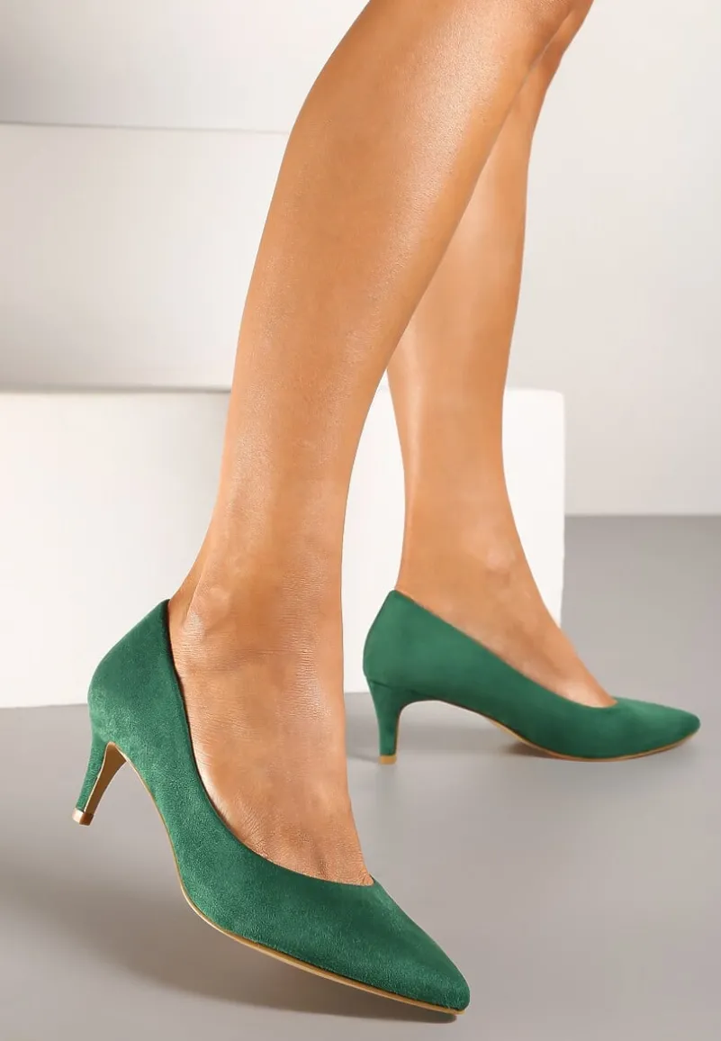 Zielone Czółenka Vices na Szpilce w Klasycznym Stylu Savora