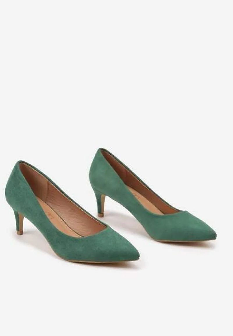 Zielone Czółenka Vices na Szpilce w Klasycznym Stylu Savora