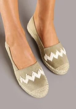 Zielone Espadryle Ozdobione Zygzakami i Plecionym Sznurkiem Sdivisa