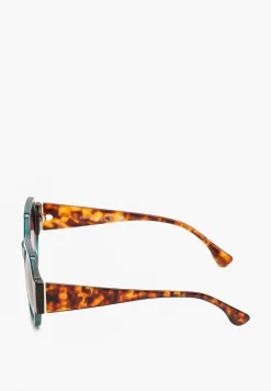 Zielone Geometryczne Okulary Przeciwsłoneczne z Filtrem UV Ranea