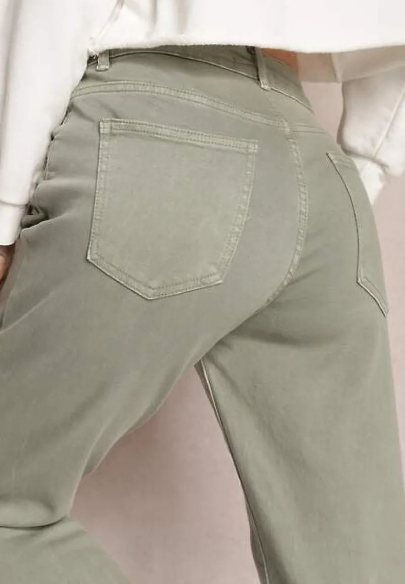 Zielone Jeansy Mom Fit High Waist Kasena