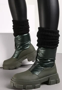 Zielone Śniegowce na Grubej Podeszwie Besi