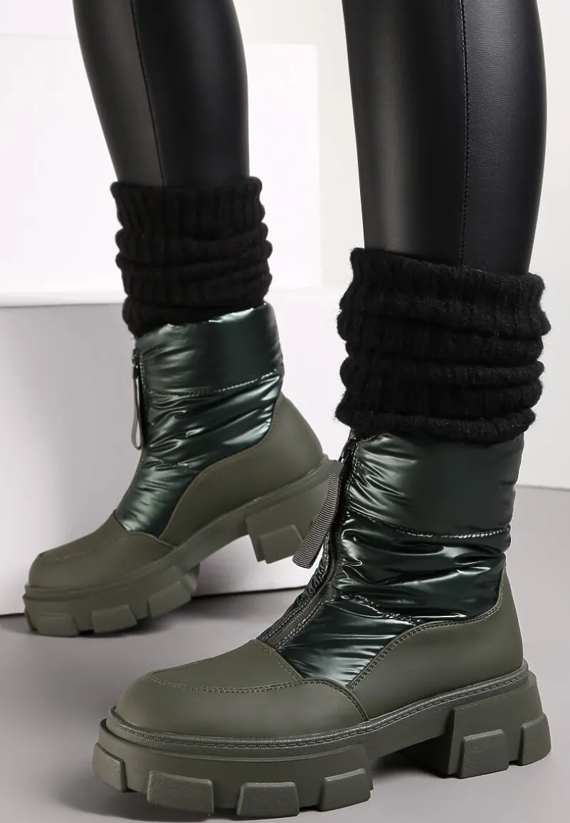 Zielone Śniegowce na Grubej Podeszwie Besi