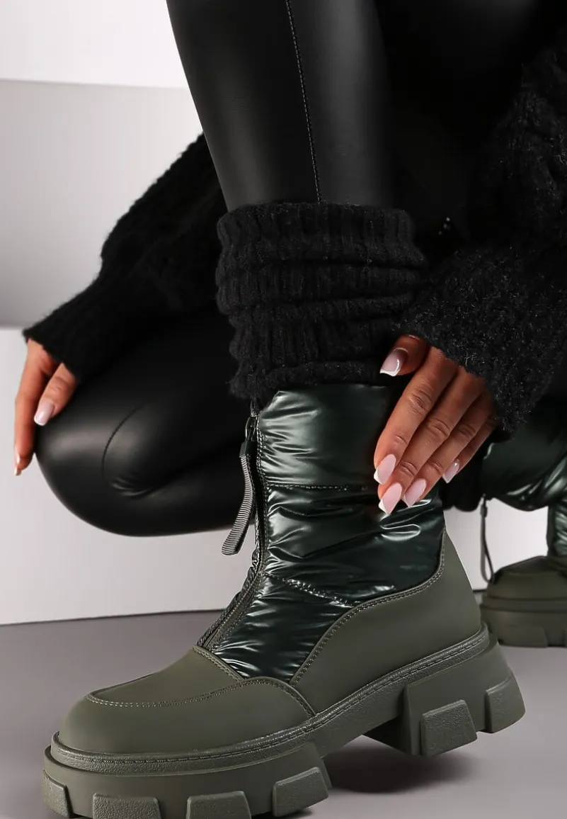 Zielone Śniegowce na Grubej Podeszwie Besi