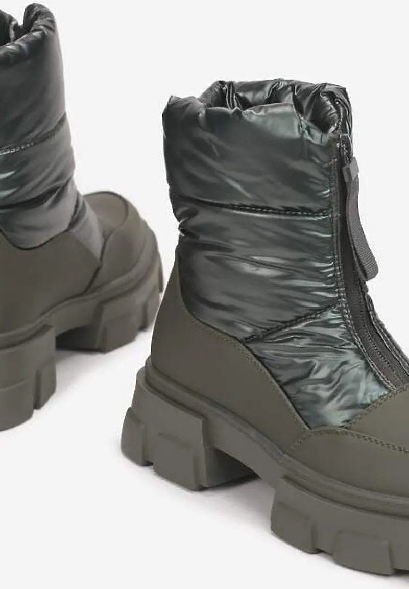 Zielone Śniegowce na Grubej Podeszwie Besi