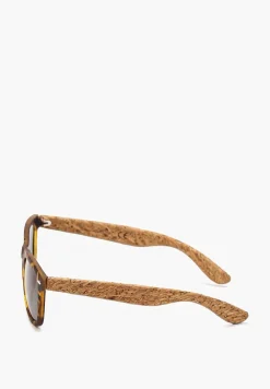Zielone Okulary Przeciwsłoneczne z Korkowymi Zausznicami Tinashan