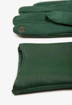 Zielone Rękawiczki w Klasycznym Stylu Frolila