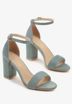 Zielone Sandały Vices na Słupku z Wkładką ze Skóry Naturalnej Avelhira