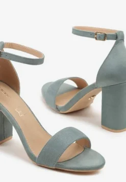 Zielone Sandały Vices na Słupku z Wkładką ze Skóry Naturalnej Avelhira